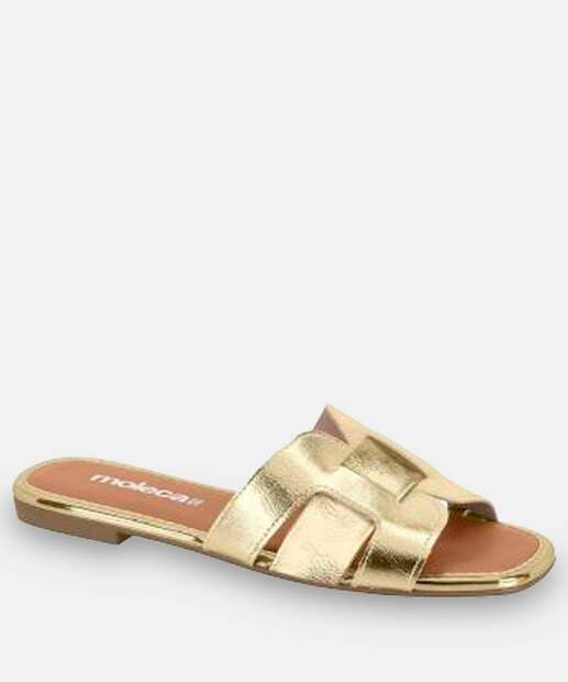 Image_Rasteirinha Feminina Tiras Metalizada Beira Rio Dourado