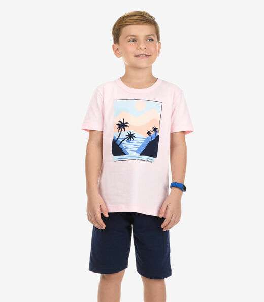 Image_Conjunto Camiseta com Bermuda Menino Rovi Kids Rosa