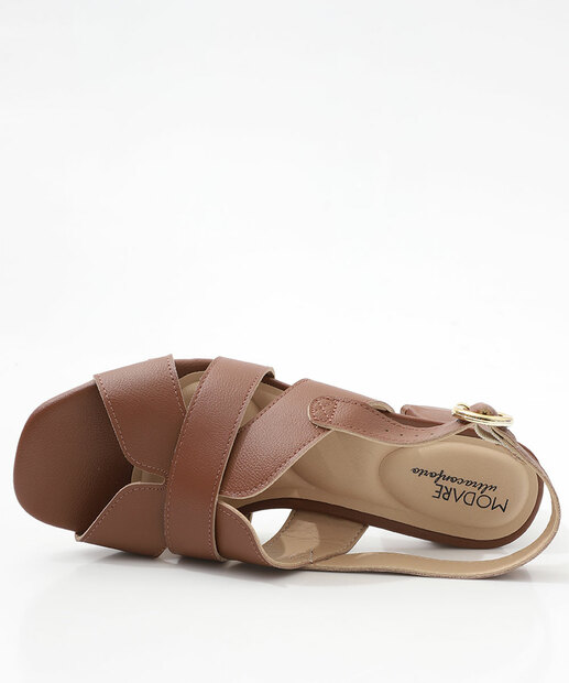 Sandália Feminina Salto Grosso Modare Marrom