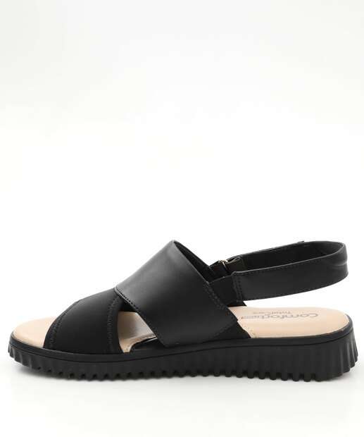 Sandália Feminina Flatform Tiras Comfortflex Preto