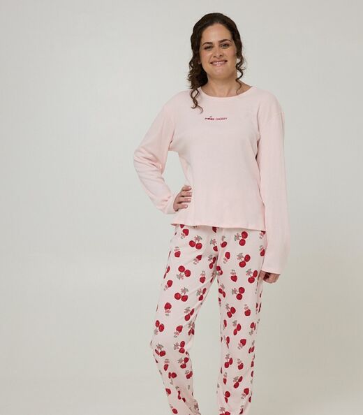 Image_Pijama Longo Feminino Meia Malha Evanilda Rosa