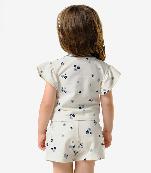 Conjunto Feminino Blusa Com Shorts Trick Nick Bege