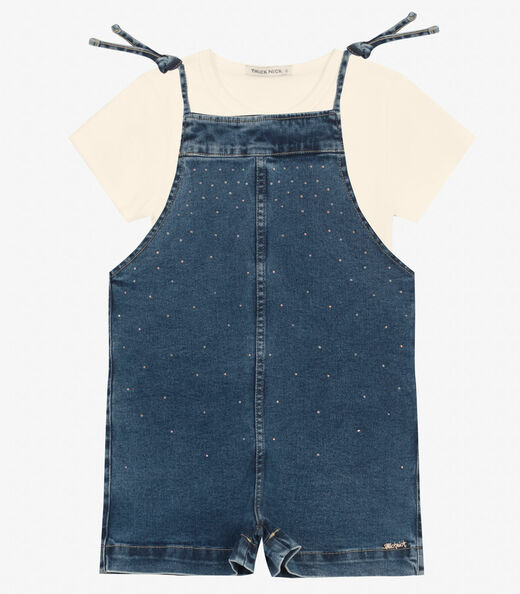 Conjunto Blusa com Jardineira Infantil Trick Nick Azul