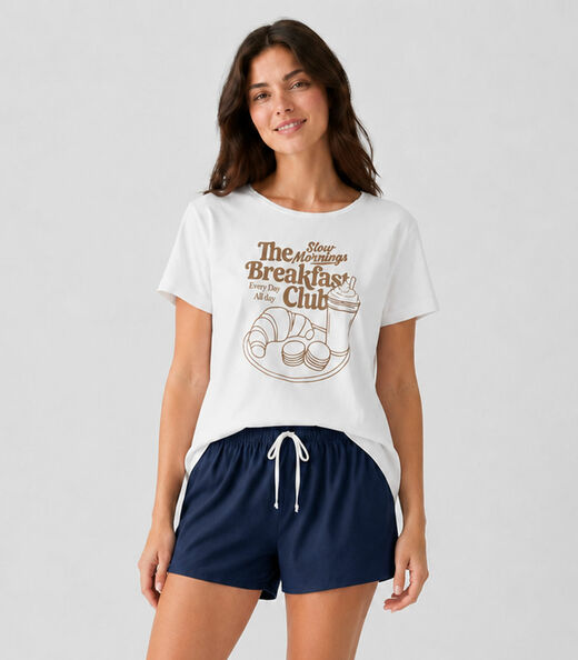 Image_Pijama Feminino Shorts E Blusa Infinita Cor Azul