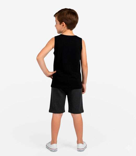 Conjunto Infantil Menino Regata E Bermuda Select Preto