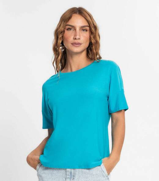Blusa Feminina Em Viscose Endless Azul