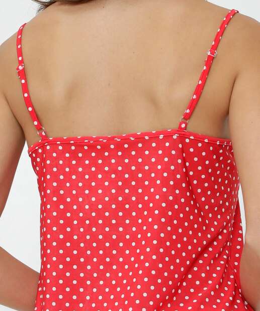 Pijama Feminino Estampa Poá Alças Finas Marisa