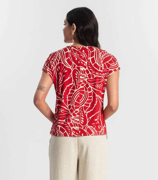 Blusa Feminina Estampada Rovitex Vermelho