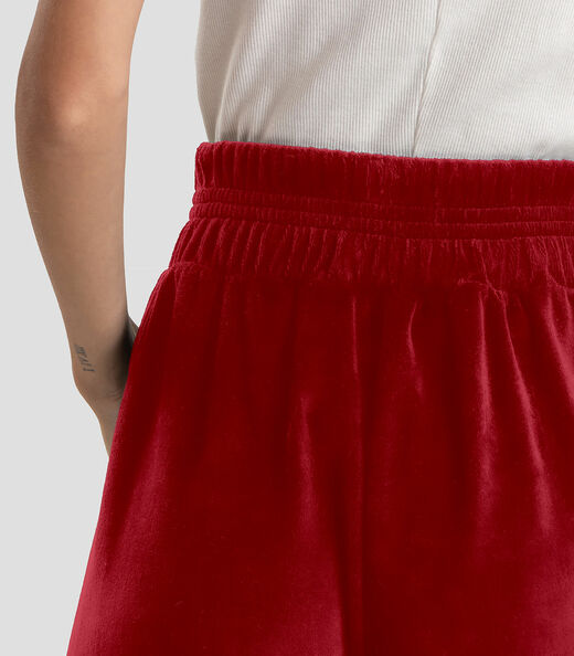 Calça Feminina Pantalona em Plush Dianna Vermelho