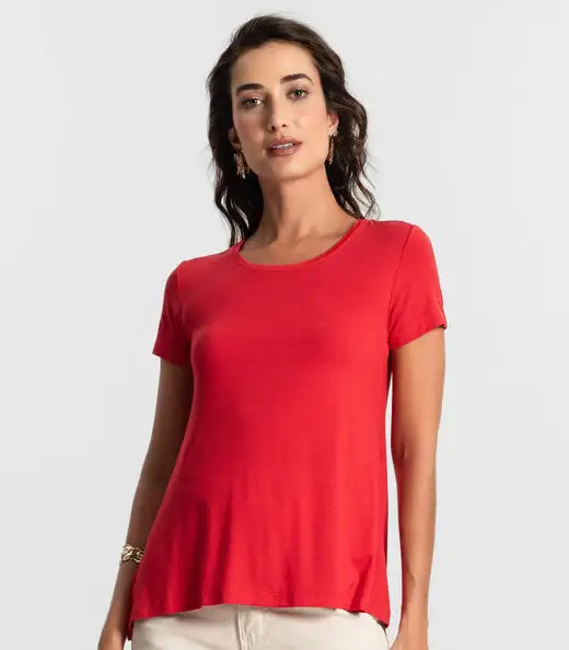 Blusa Feminina manga Curta KO Vermelho