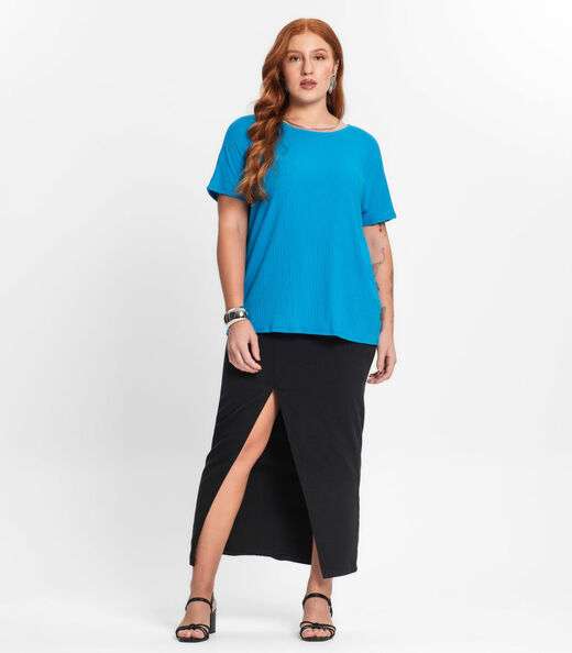 Blusa Feminina Plus Size Secret Glam Azul