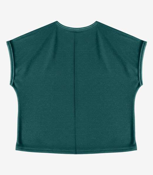 Blusa Feminina Manga Cavada Infinita Cor Verde