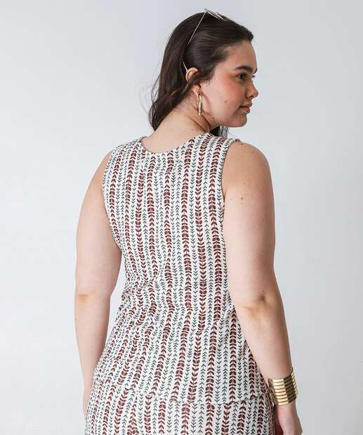 Blusa Plus Size Feminina Estampada Marisa Off White