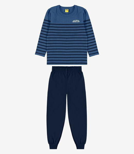 Conjunto Camiseta com Calça Malhão Fruit Rovi Kids Azul