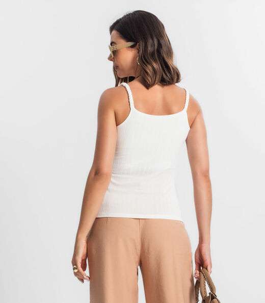 Blusa Feminina De Alça Seletc Bege