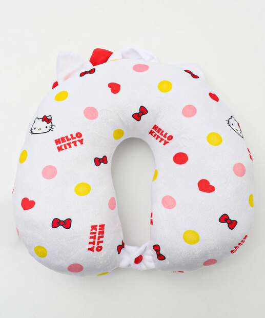 Almofada Pescoço Plush Hello Kitty Sanrio Branco