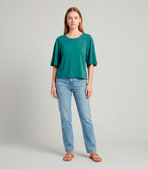 Image_Blusa Feminina Com Manga Godê Infinita Cor Verde