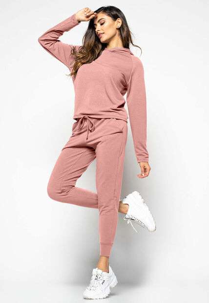 Casaco  Comfy Com Capuz Moletinho Rosa Claro