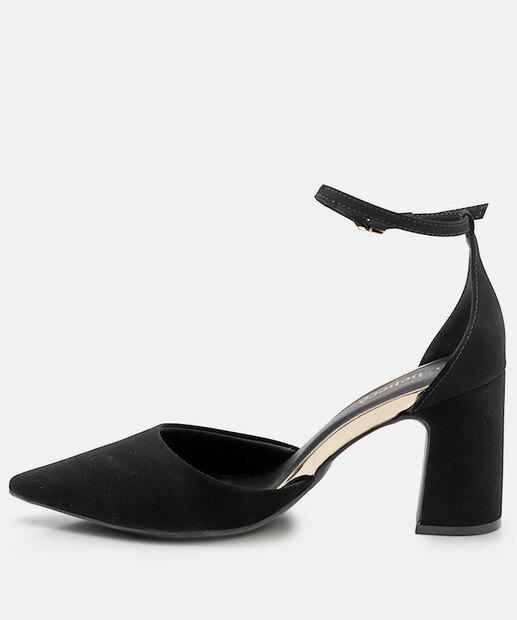 Scarpin Feminino Slingback Salto Grosso Bebecê Preto