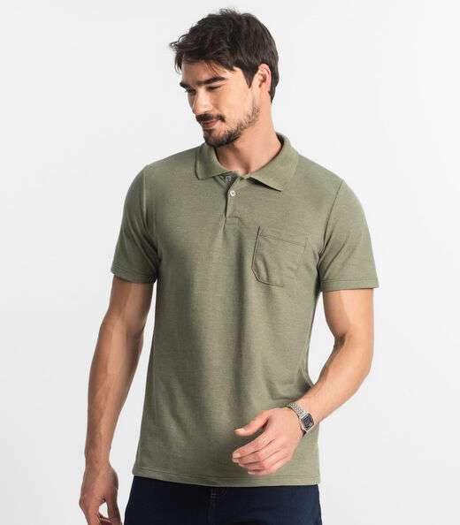 Polo Masculina Pique Diametro Verde