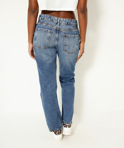 Calça Jeans Reta Feminina Bolsos Marisa