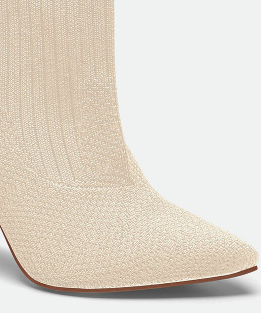 Bota Feminina Cano Curto Knit Salto Fino Dakota 