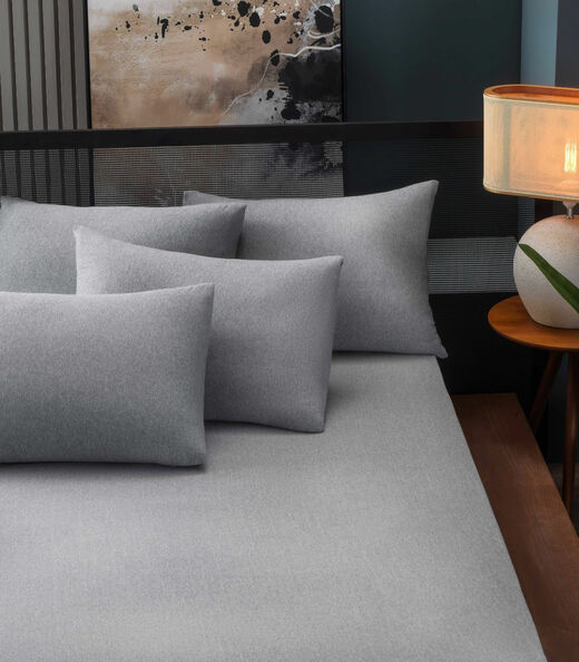 Jogo De Cama Solteiro Malha 2 Peças Fusion Vivaldi Cinza