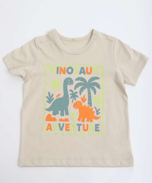 Image_Camiseta Infantil Estampa Dinossauro Marisa Tam 1 a 3 Bege
