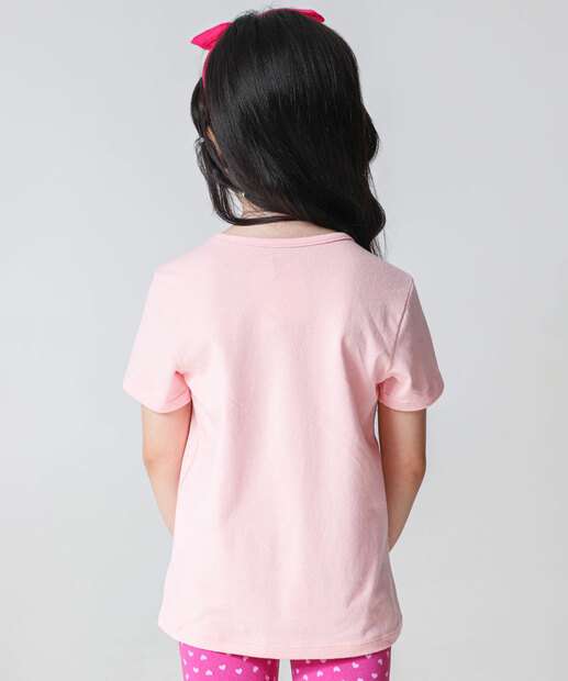 Camiseta Infantil Cotton Strass Marisa Tam 4 a 10 Rosa