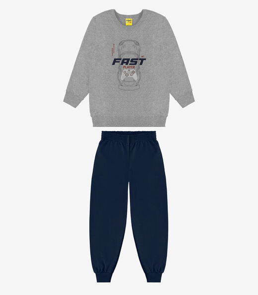Image_Kit Conjunto Blusão Com Calça Rovi Kids Cinza
