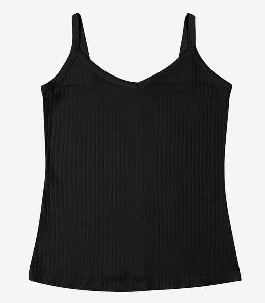 Blusa Básica de Alça Feminina Rovitex Preto