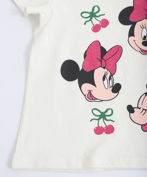 Conjunto Infantil Estampa Minnie Disney Tam 1 a 3 Rosa