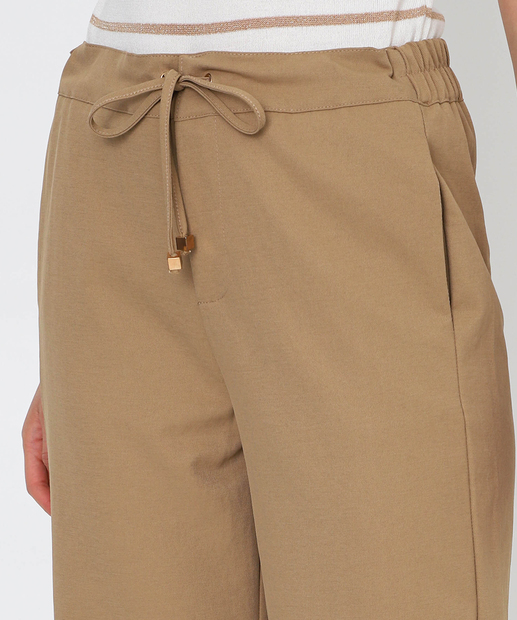 Calça Pantalona Feminina Amarração Marisa Bege