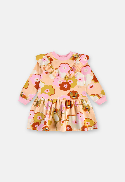 Vestido Infantil Onça Molecotton Três e Já