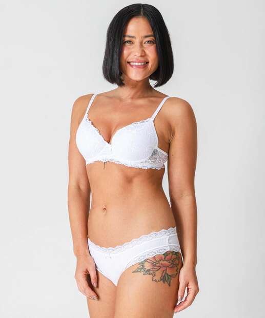 Sutiã de Renda Com Base Marisa Branco