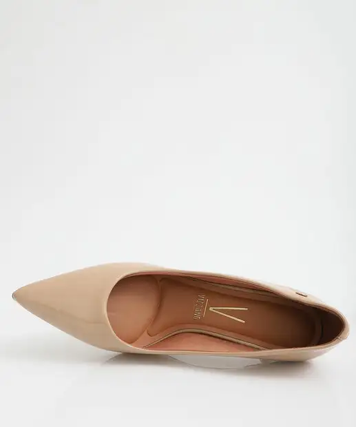 Scarpin Feminino Bico Fino Salto Fino Vizzano Bege