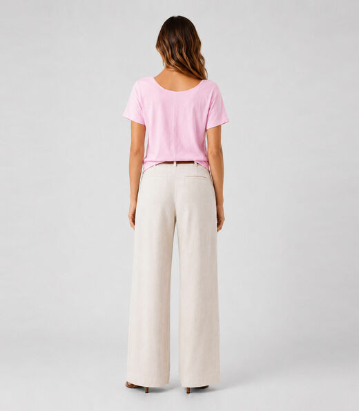 Blusa Feminina Decote Em V Nas Costas Infinita Cor Rosa