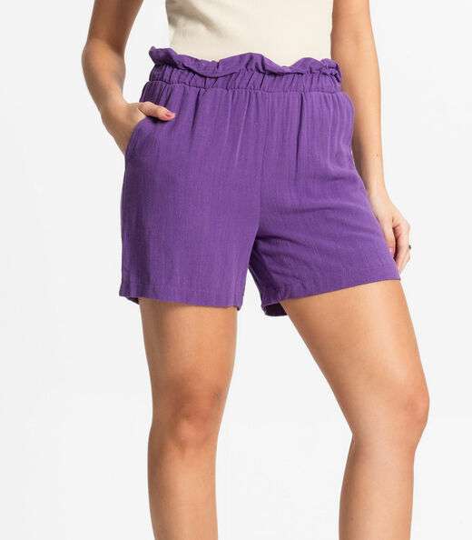 Shorts Feminino Linho Endless Roxo