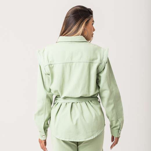Jaqueta Parka Verde Sarja Feminina Zune