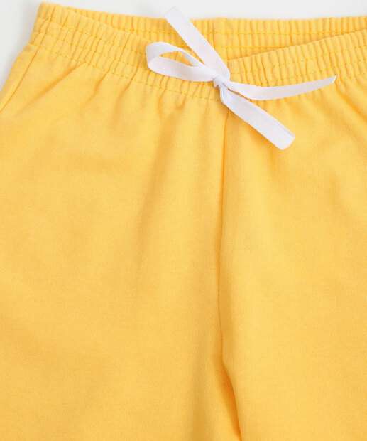 Bermuda Infantil Moletinho MR Tam 1 a 3 Amarelo