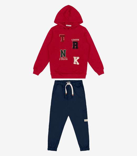 Conjunto Infantil Blusão Com Calça Trick Nick Vermelho