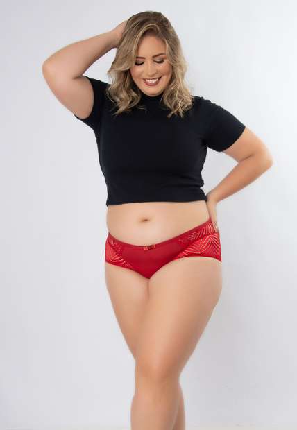 Kit 3 Calcinhas Amor Plus Size Microfibra Concept Lingerie Multicolorido