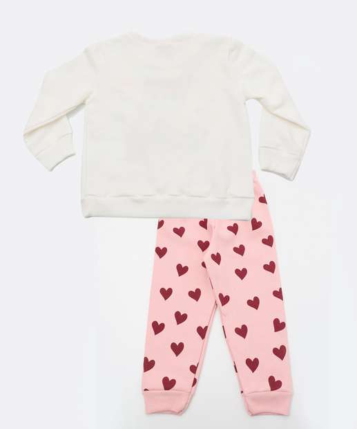 Conjunto Moletom Infantil Raposa Marisa Tam 1 a 3 Off White