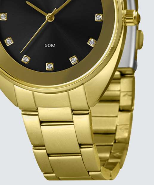 Kit Relógio Feminino Strass Lince LRGJ151L38KBO7P1KX