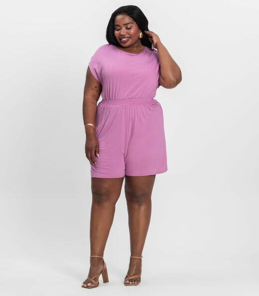 Macaquinho Feminino Malha Visco Infinita Cor Roxo