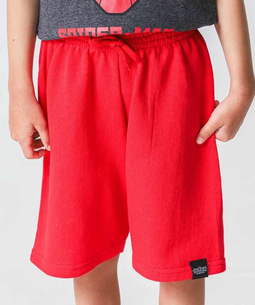 Bermuda Infantil Moletinho Básica Marisa Tam 4 a 10 Vermelho