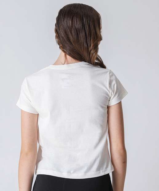 Camiseta Juvenil Angel E Stitch Tam 06 a 14 Off White