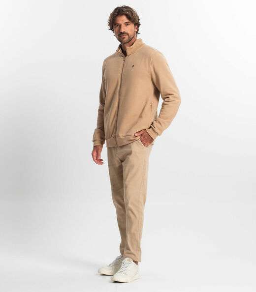 Jaqueta Masculina Em Moletom Diametro Marrom