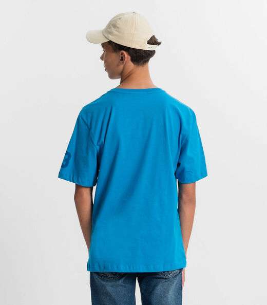 Camiseta Juvenil Masculina Em Meia Malha Minty Azul