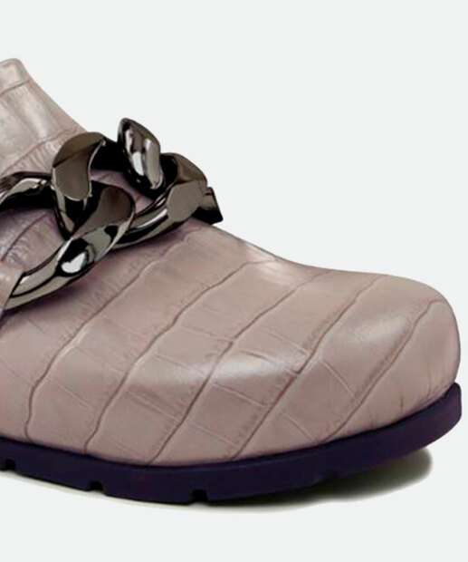 Mule Feminino Bico Redondo Textura Croco Usaflex 